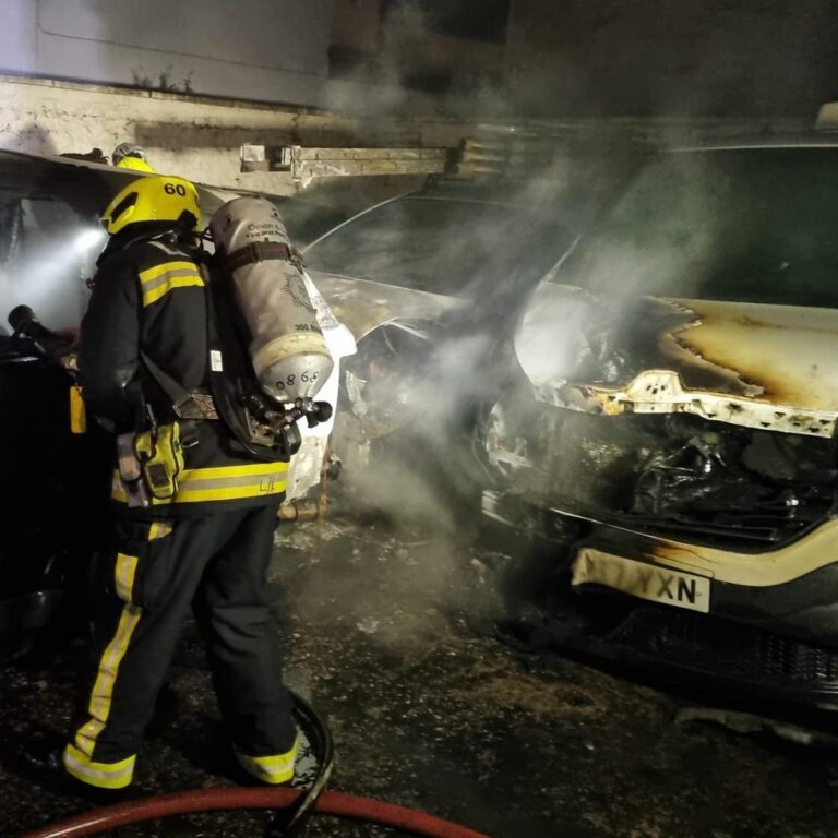 Read more about the article Newton Abbot five cars on fire – new pictures from firefighters